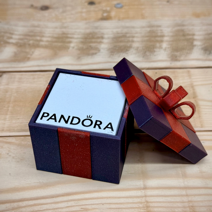 3D Printable Gift Box small with four way ribbon bow. by ENIQUE3D